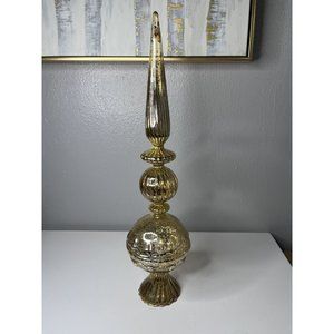 16” Mercury Glass Look Tree Topper Finial Table Decor